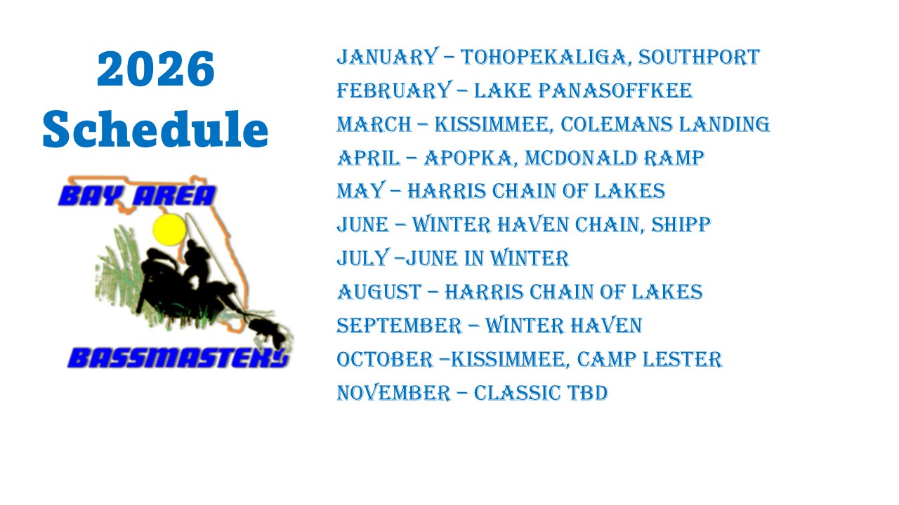2026 Bay Area Bassmasters Tournament Schedule
